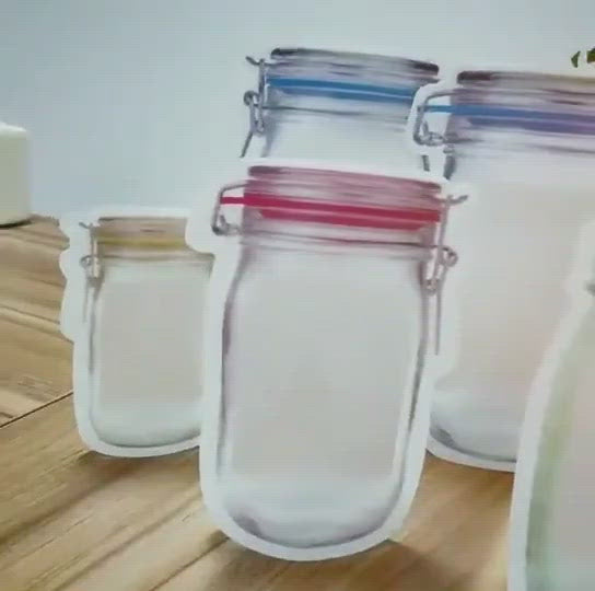 Reusable Mason Jar Bottles Ziploc Bag