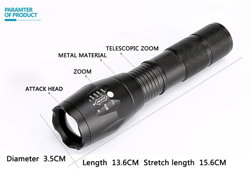 Tactical LED Flashlight 🔦 - Red Panda Market