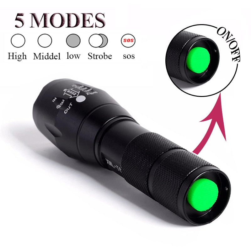 Tactical LED Flashlight 🔦 - Red Panda Market