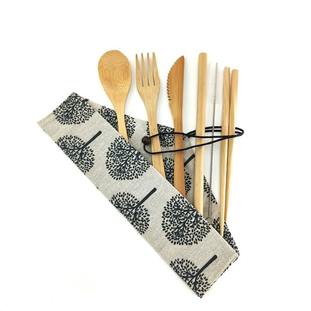 Bamboo Travel Cutlery Set 🍴 - Red Panda Market