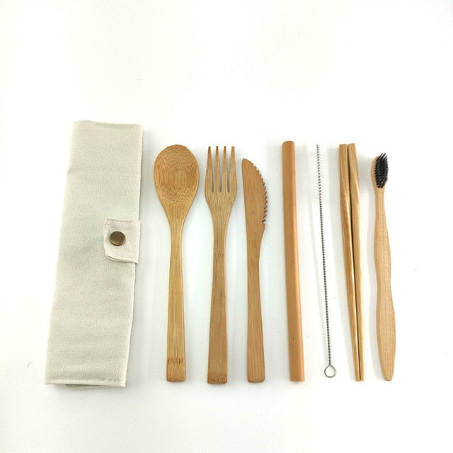 Bamboo Travel Cutlery Set 🍴 - Red Panda Market