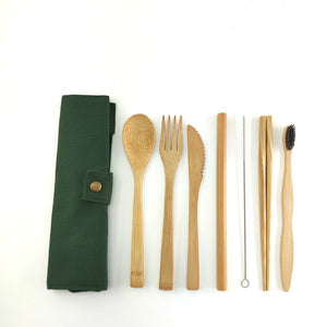 Bamboo Travel Cutlery Set 🍴 - Red Panda Market