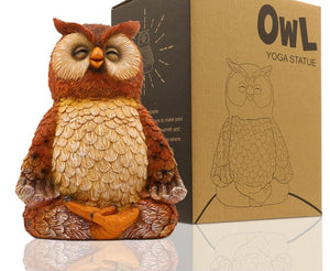 Handmade Owl Mediating Zen Figurine 🦉 - Red Panda Market