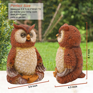 Handmade Owl Mediating Zen Figurine 🦉 - Red Panda Market