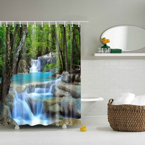 Green Shower Curtain 🚿 - Red Panda Market