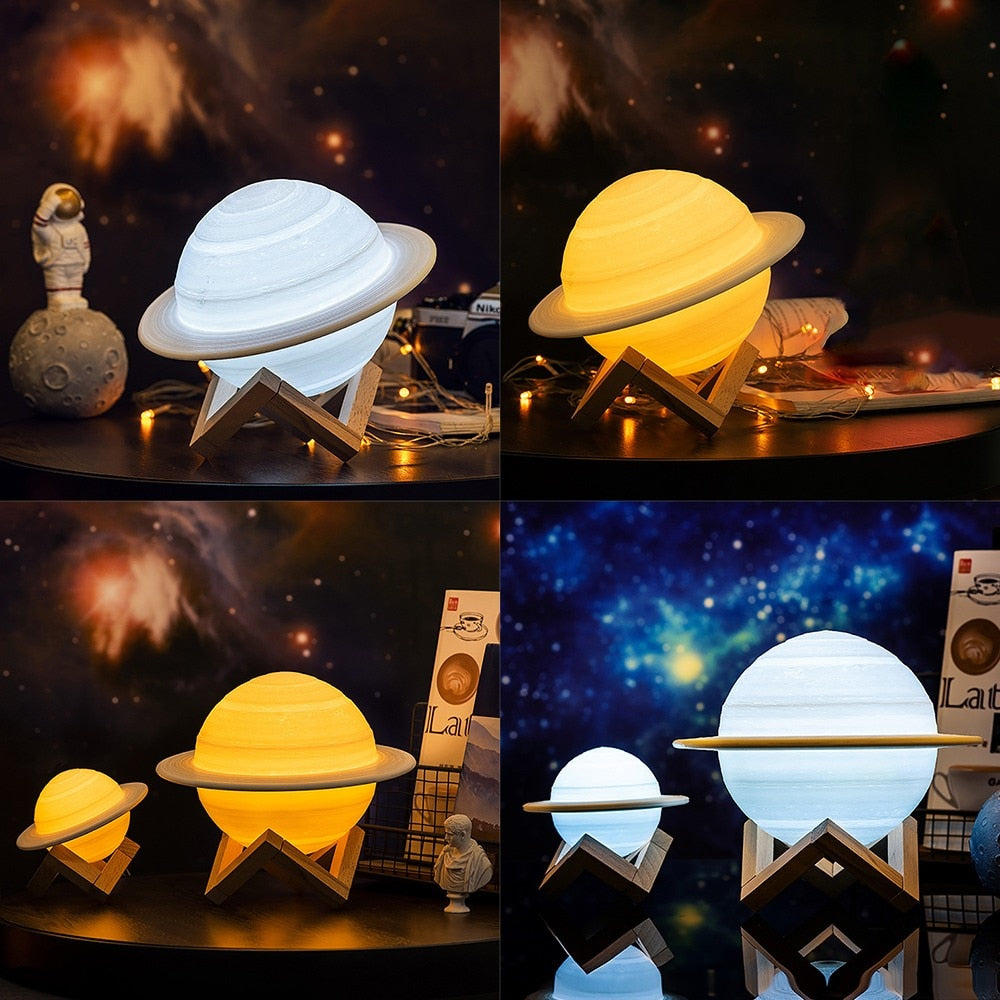 Saturn LED Night Lamp 🌕 - Red Panda Market