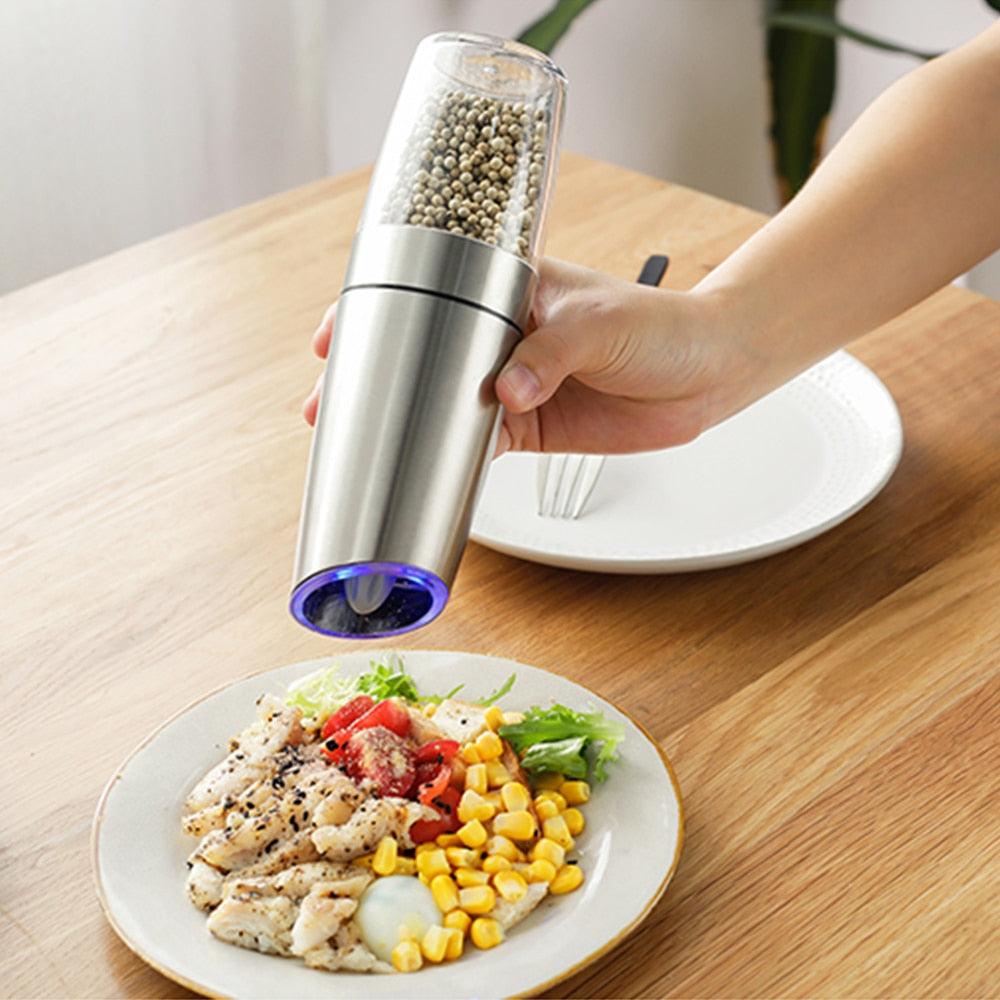1pc LED Light Electric Automatic Salt and Pepper Grinder Gravity