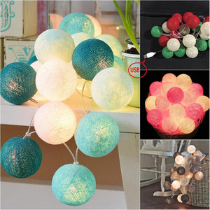 Cotton Ball Garland LED Lights 💡 - Red Panda Market